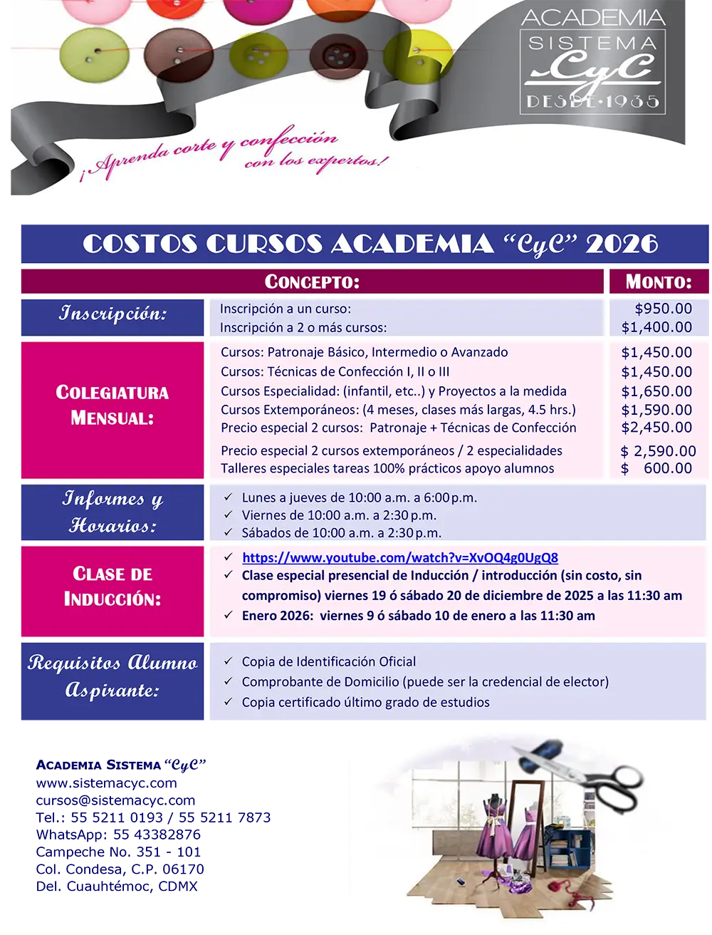 COSTOS CURSOS ACADEMIA ene jun 2026 GPC