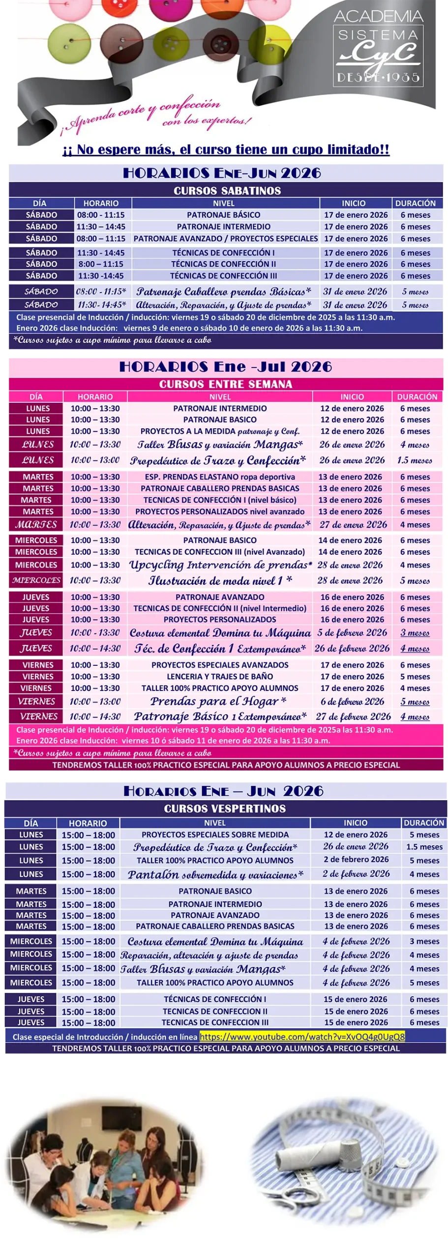 Horarios ciclo Ene - Jun 2026 GPC
